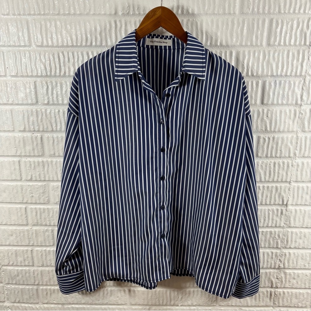 The Frankie Shop Forli Shirt Navy White Stripe Medium
